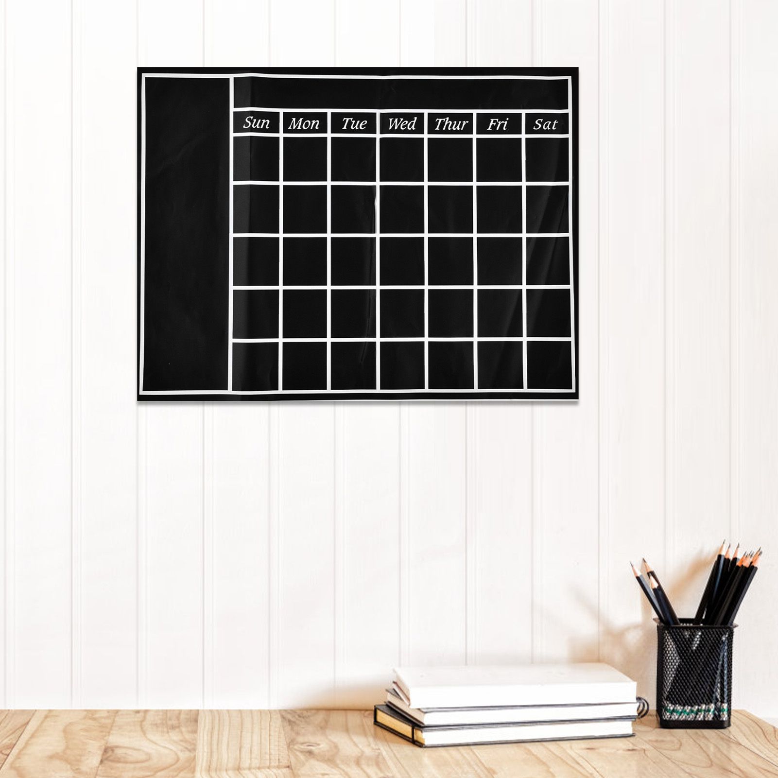 Blackboard Wall Sticker 45x60cm Removable Self Adhesive Waterproof PVC Chalkboard Calendar with Matte Texture V1294-YM0523-3115220010011