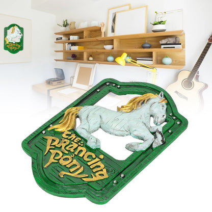 Wall Sign Synthetic Resin Horse Pattern Wall Mounted Signage Decoration for Home Office V1294-YM0523-3115220010511