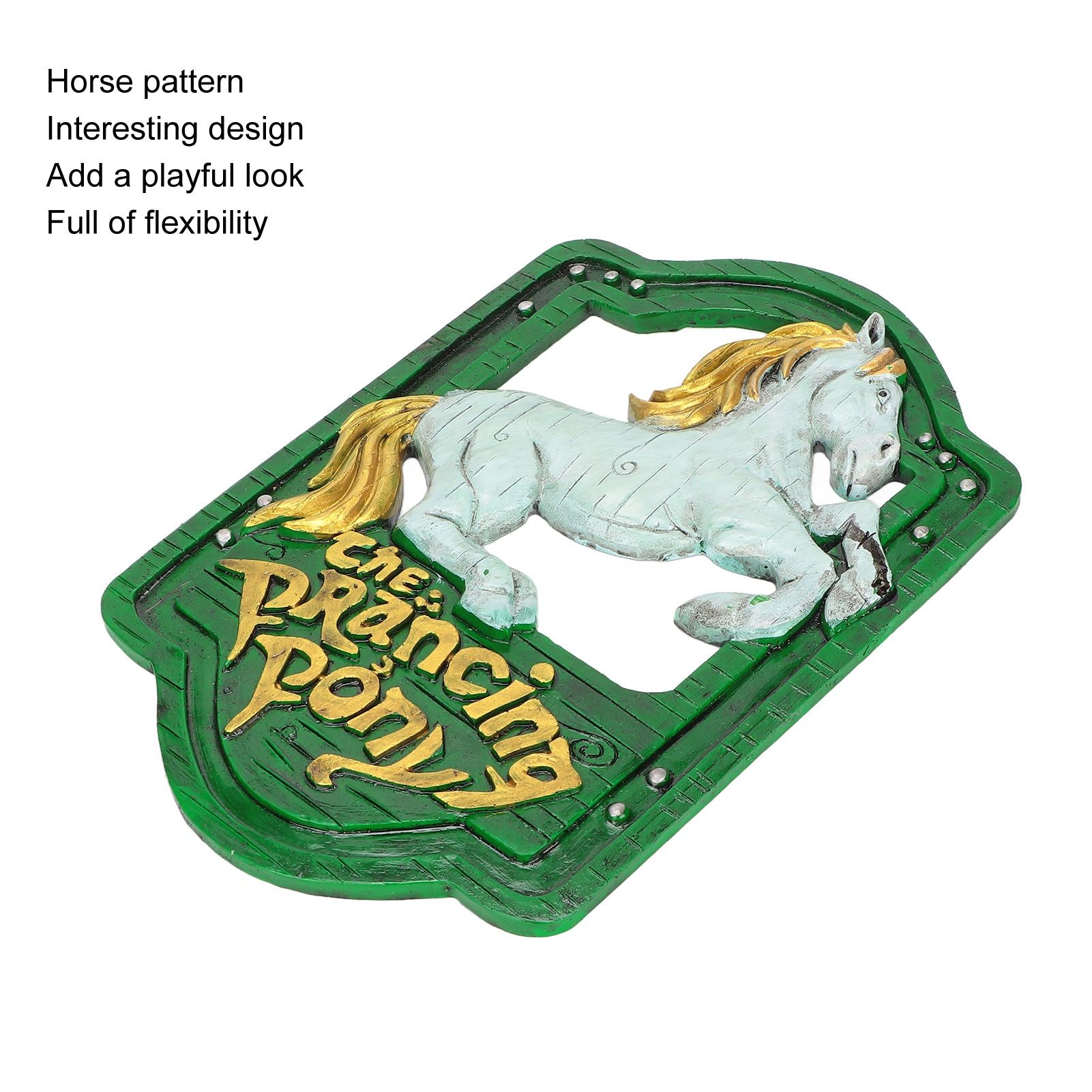 Wall Sign Synthetic Resin Horse Pattern Wall Mounted Signage Decoration for Home Office V1294-YM0523-3115220010511
