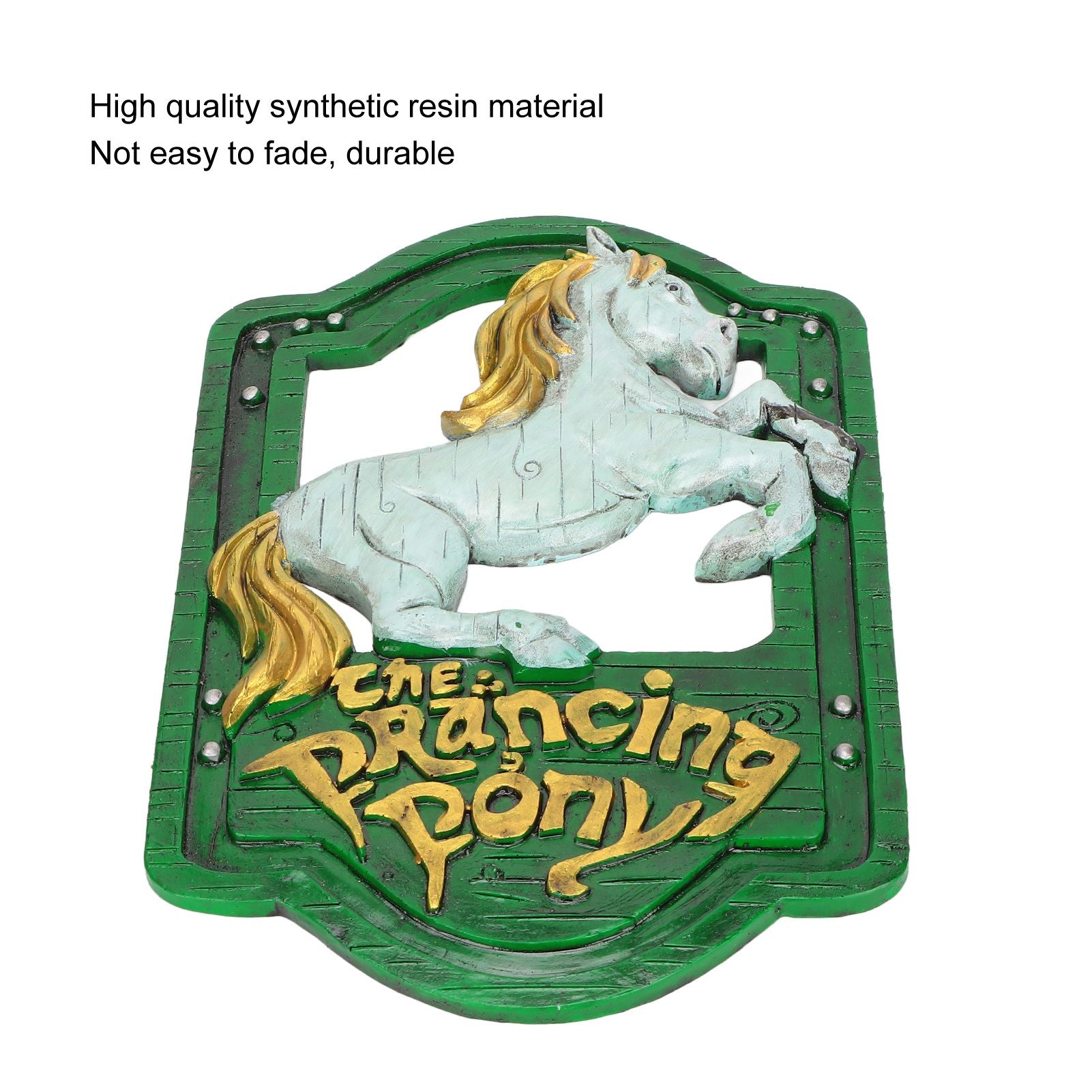 Wall Sign Synthetic Resin Horse Pattern Wall Mounted Signage Decoration for Home Office V1294-YM0523-3115220010511