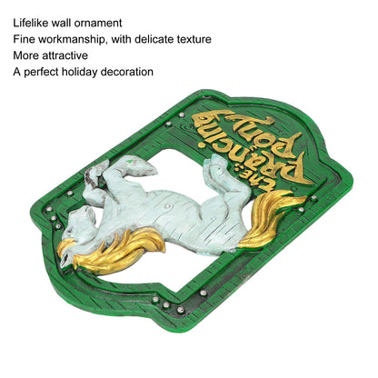 Wall Sign Synthetic Resin Horse Pattern Wall Mounted Signage Decoration for Home Office V1294-YM0523-3115220010511
