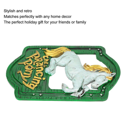 Wall Sign Synthetic Resin Horse Pattern Wall Mounted Signage Decoration for Home Office V1294-YM0523-3115220010511