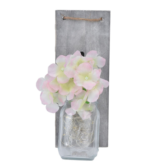 Wall Jar Decor Retro Style Glass Bottle Lamp Silk Flower Decoration for Home Door V1294-YM0523-3115220012911