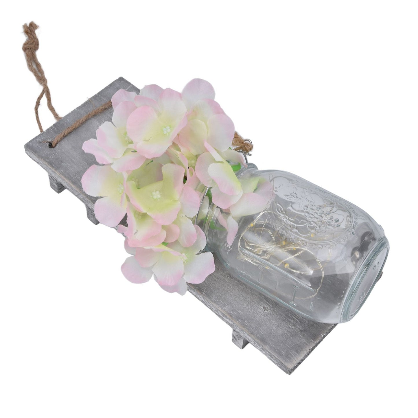 Wall Jar Decor Retro Style Glass Bottle Lamp Silk Flower Decoration for Home Door V1294-YM0523-3115220012911