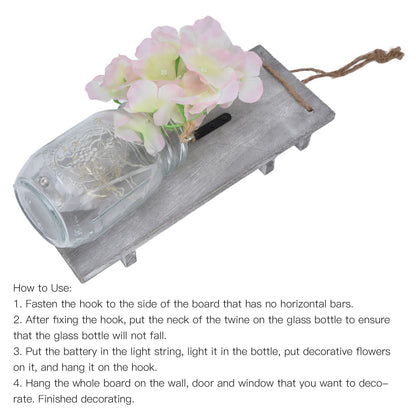 Wall Jar Decor Retro Style Glass Bottle Lamp Silk Flower Decoration for Home Door V1294-YM0523-3115220012911