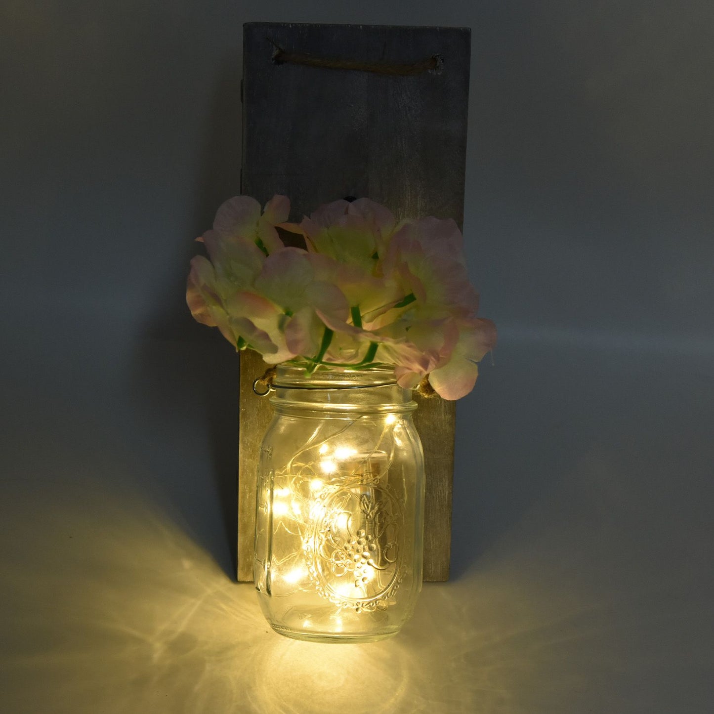 Wall Jar Decor Retro Style Glass Bottle Lamp Silk Flower Decoration for Home Door V1294-YM0523-3115220012911