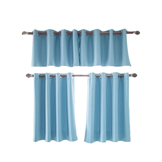 Blackout Curtains Polyester Sky Blue Thermal Insulated Bedroom Darkening Curtain for Living Room V1294-YM0523-3115220013011