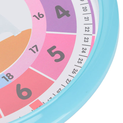 Wall Clock Plastic Cartoon Colorful Quartz Time Learning Hanging Clock for Kid's Bedroom ClassroomBlue V1294-YM0523-3115220013411