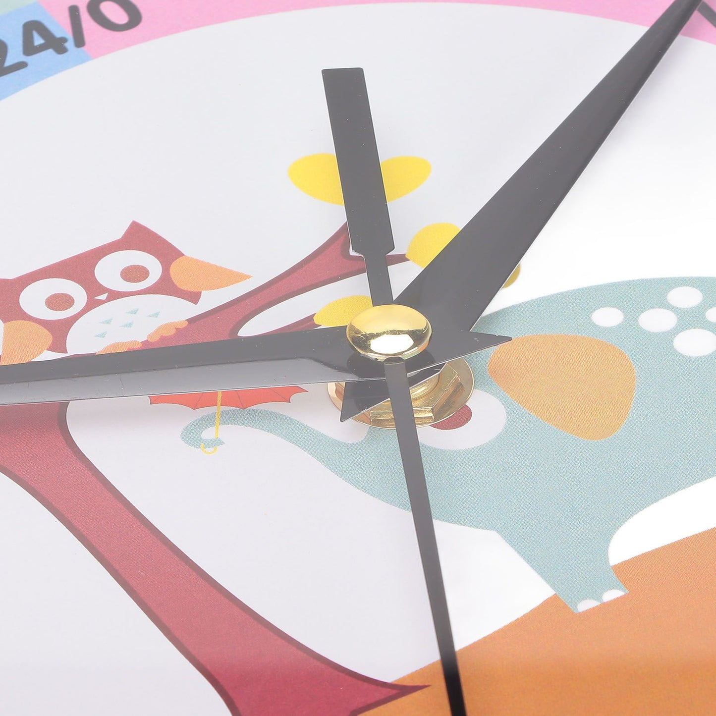 Wall Clock Plastic Cartoon Colorful Quartz Time Learning Hanging Clock for Kid's Bedroom ClassroomBlue V1294-YM0523-3115220013411