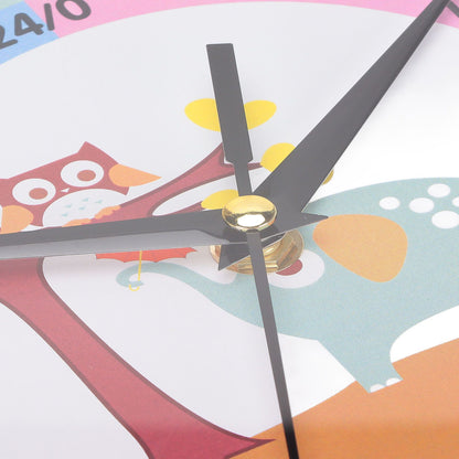 Wall Clock Plastic Cartoon Colorful Quartz Time Learning Hanging Clock for Kid's Bedroom ClassroomBlue V1294-YM0523-3115220013411