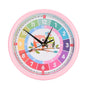 Wall Clock Plastic Cartoon Colorful Quartz Time Learning Hanging Clock for Kid's Bedroom ClassroomPink V1294-YM0523-3115220013412