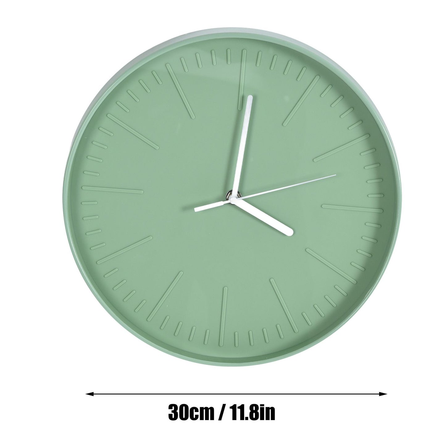 Mute Quartz Clock Wall Watch Minimalist Modern Plastic Wall Clock for Living Room BedroomGreen V1294-YM0523-3115220015812