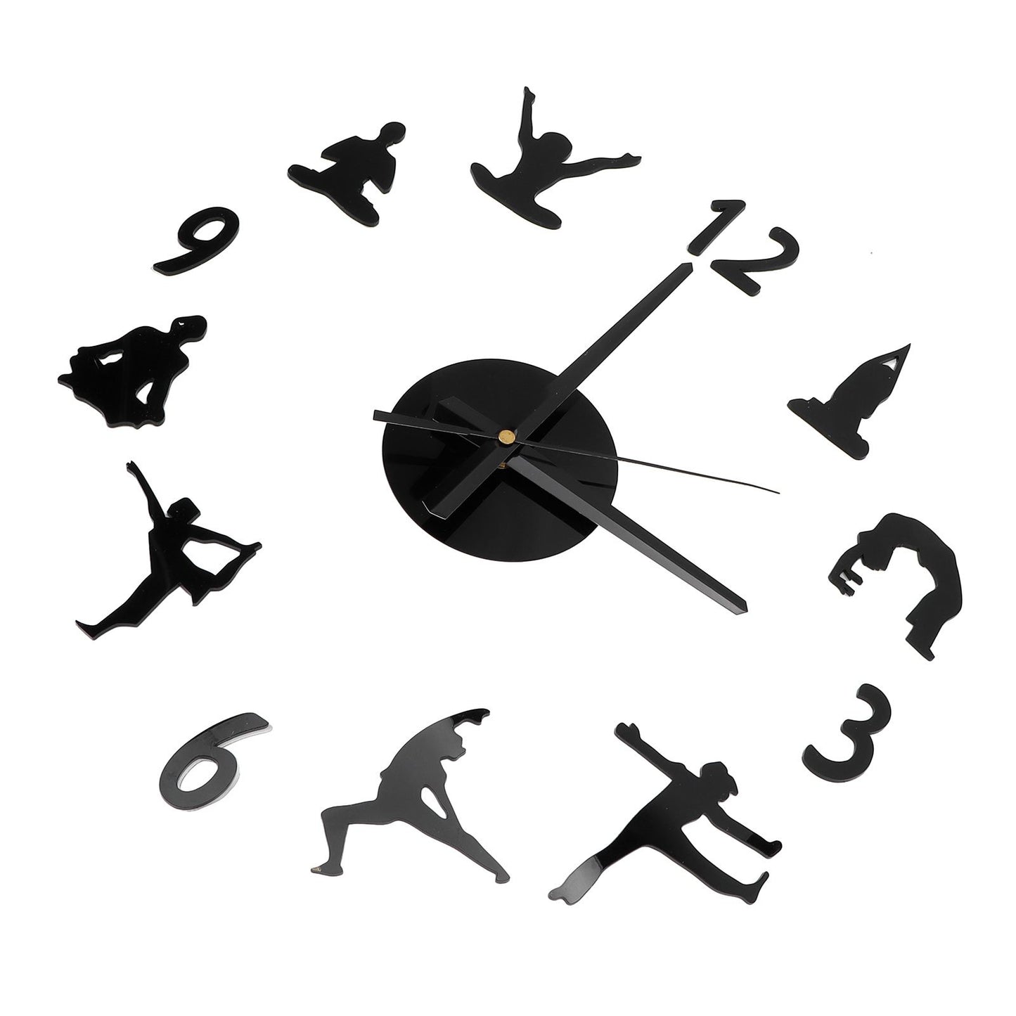 DIY Wall Clock Silent Stylish Decorative Frameless Hanging Clock for Living Room Office V1294-YM0523-3115220016311