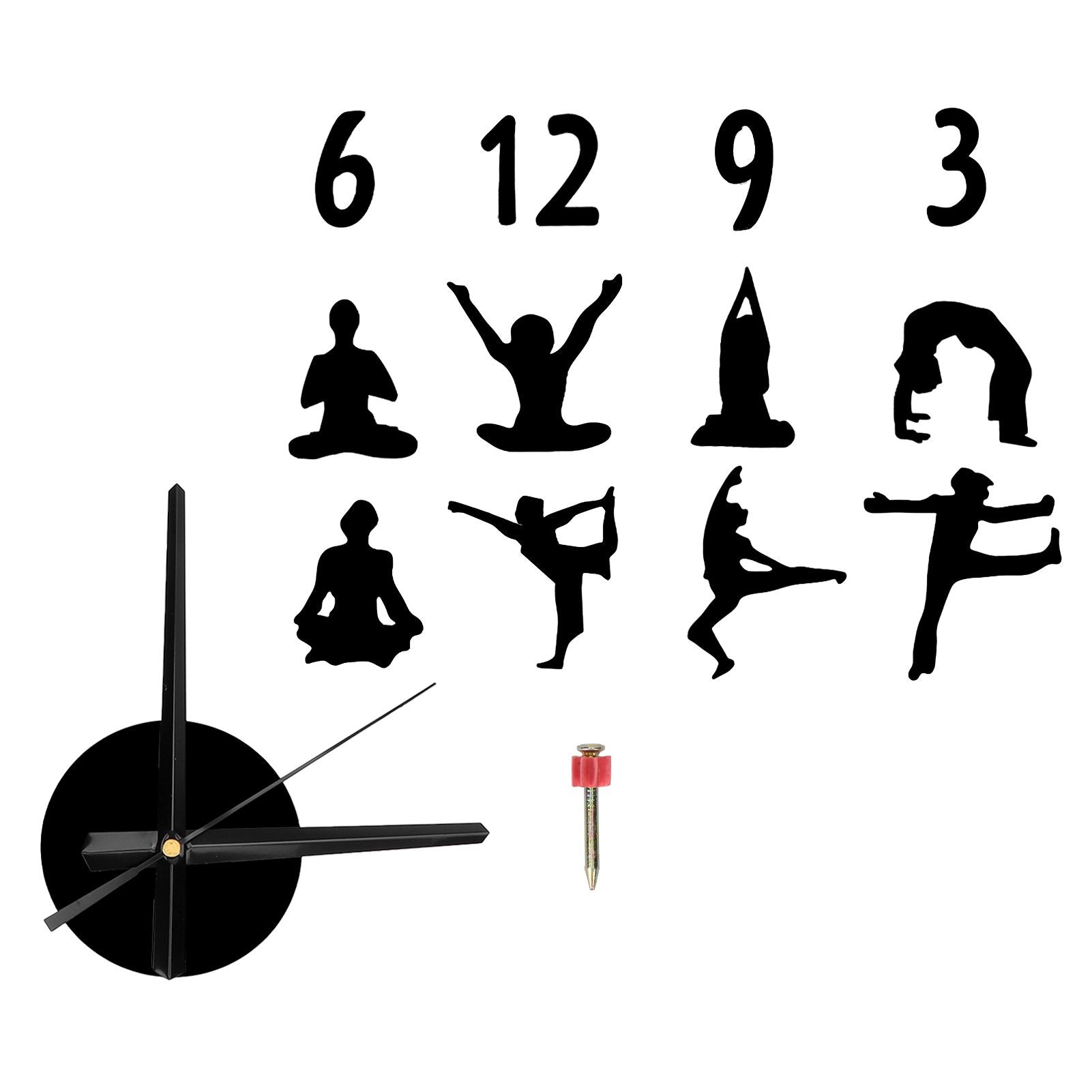DIY Wall Clock Silent Stylish Decorative Frameless Hanging Clock for Living Room Office V1294-YM0523-3115220016311