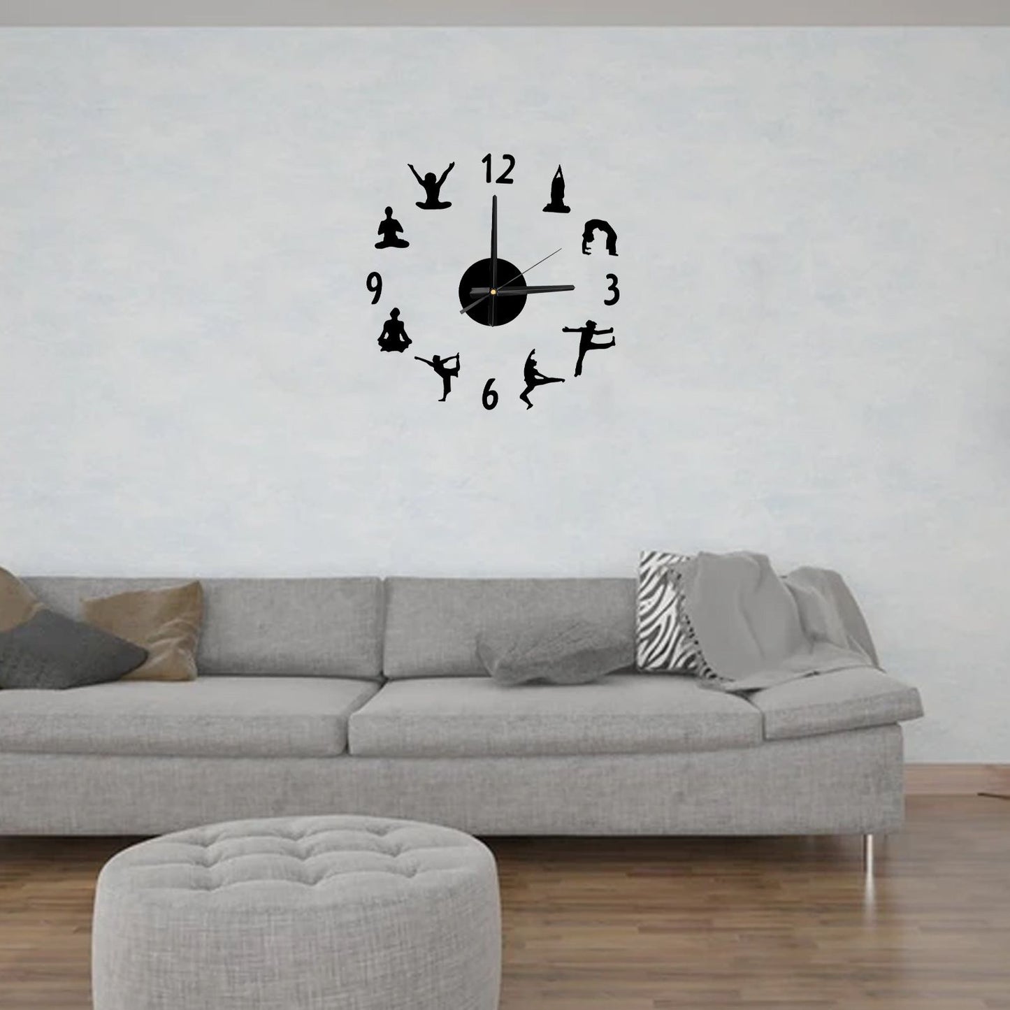 DIY Wall Clock Silent Stylish Decorative Frameless Hanging Clock for Living Room Office V1294-YM0523-3115220016311