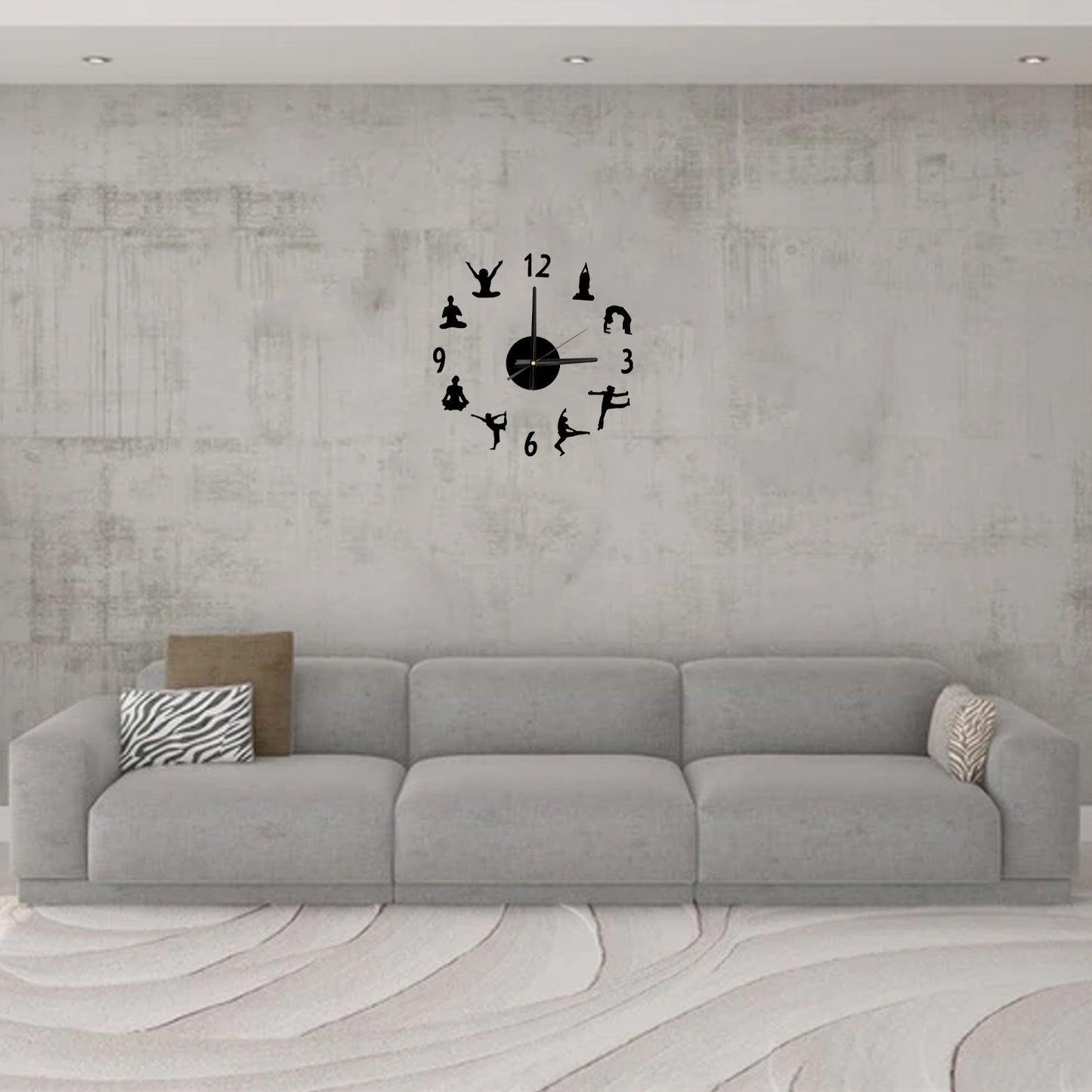 DIY Wall Clock Silent Stylish Decorative Frameless Hanging Clock for Living Room Office V1294-YM0523-3115220016311