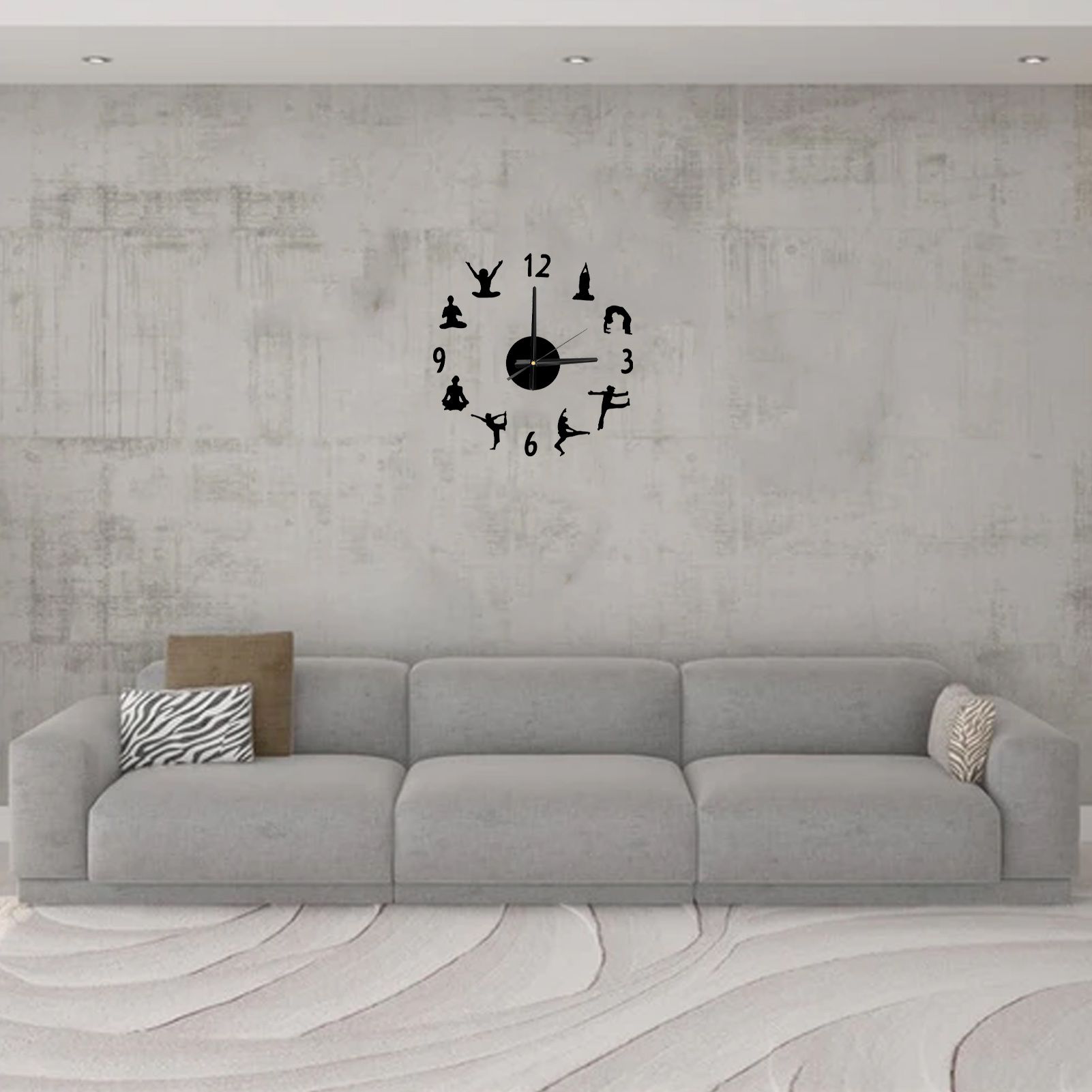 DIY Wall Clock Silent Stylish Decorative Frameless Hanging Clock for Living Room Office V1294-YM0523-3115220016311