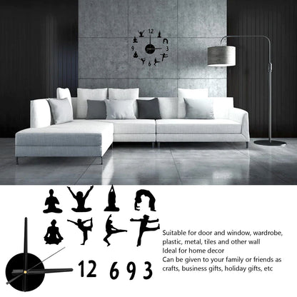 DIY Wall Clock Silent Stylish Decorative Frameless Hanging Clock for Living Room Office V1294-YM0523-3115220016311
