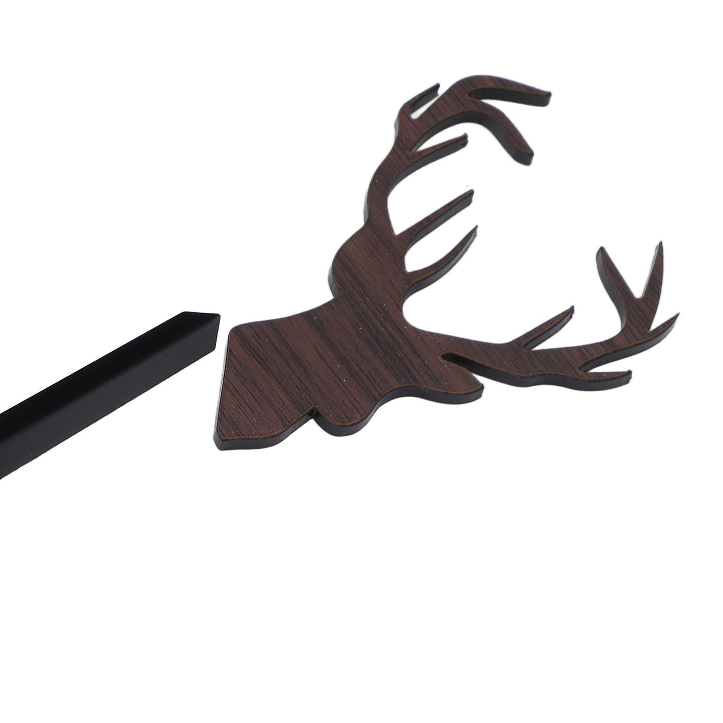 Frameless Wall Clock Deer Head 3D Effect Self Adhesive DIY Clock with Silent Movement for Living Room Bedroom V1294-YM0523-3115220016511