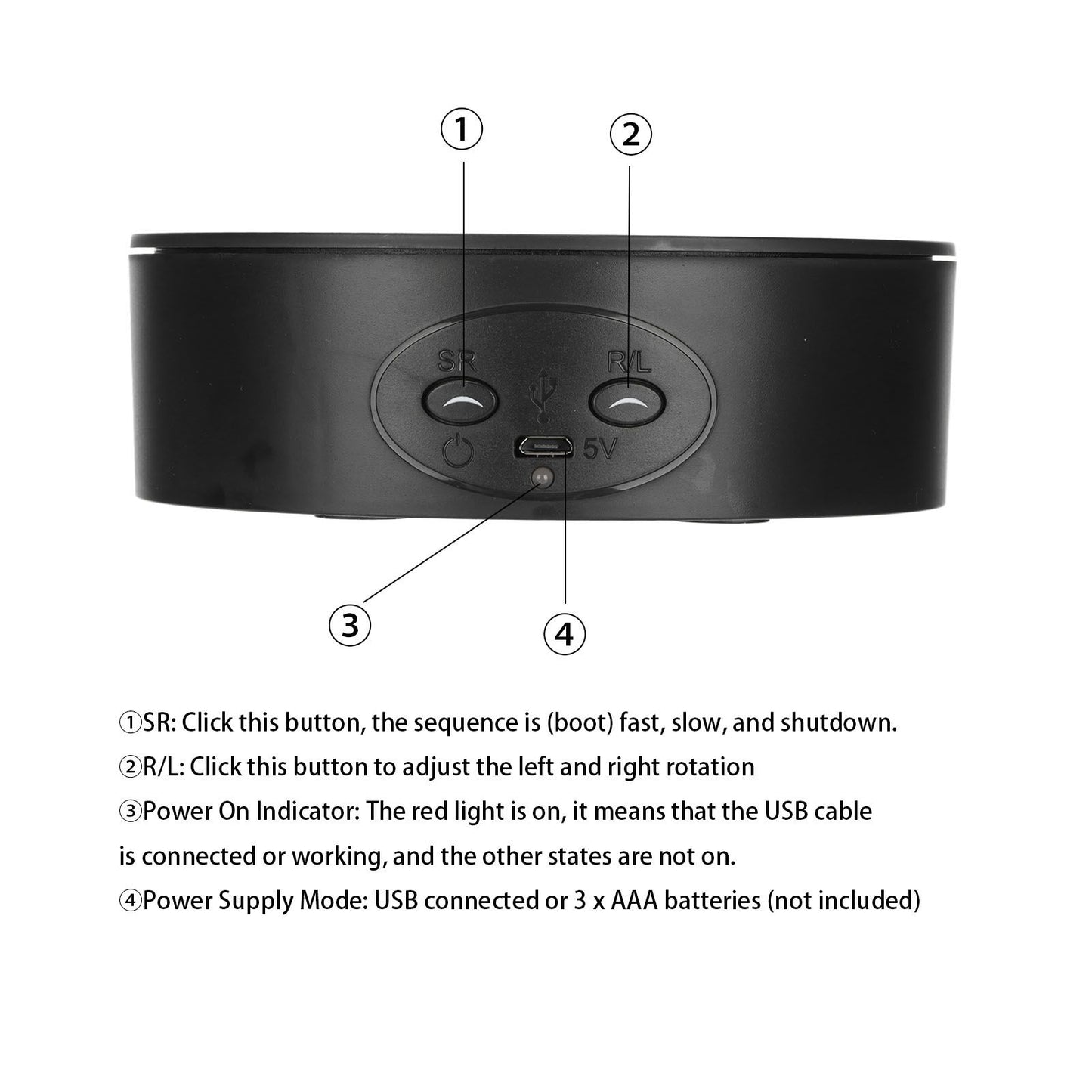 360 Degree Rotating Display Stand Maximum Load 6.6lb Electric Rotating Turntable for Wine Bottles Cosmetics V1294-YM0523-3115220017411