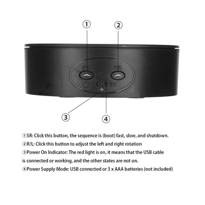 360 Degree Rotating Display Stand Maximum Load 6.6lb Electric Rotating Turntable for Wine Bottles Cosmetics V1294-YM0523-3115220017411