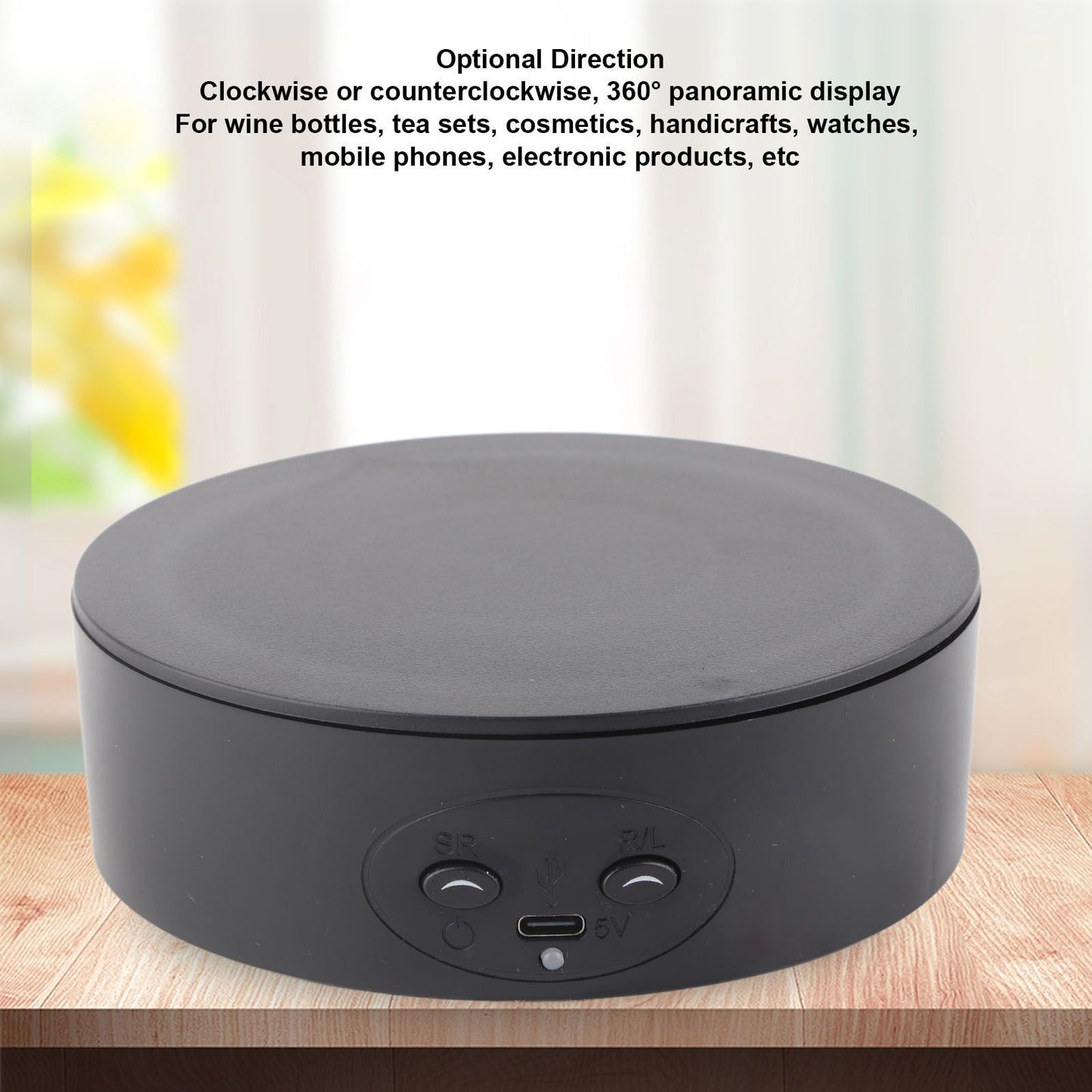 360 Degree Rotating Display Stand Maximum Load 6.6lb Electric Rotating Turntable for Wine Bottles Cosmetics V1294-YM0523-3115220017411