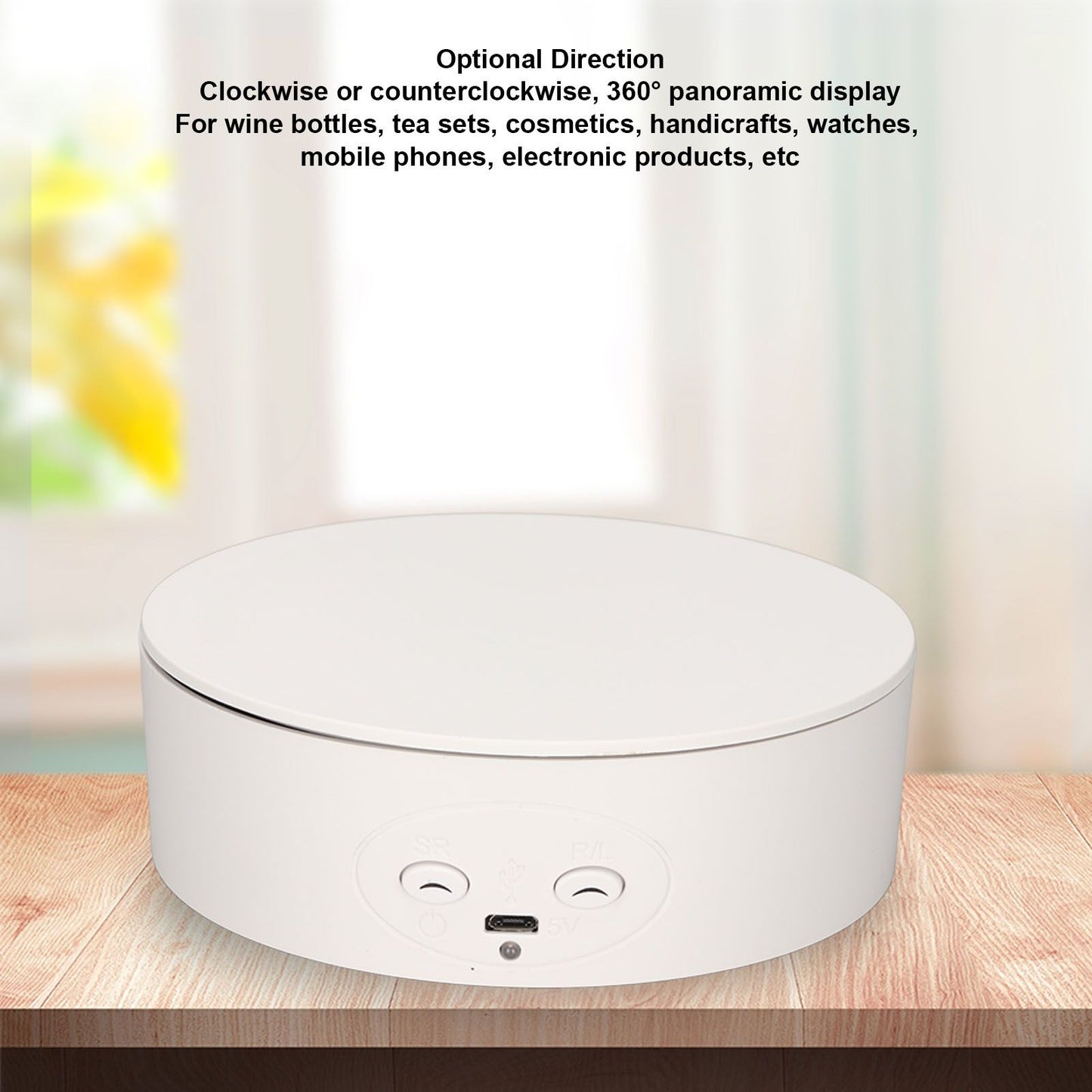 360 Degree Rotating Display Stand Maximum Load 6.6lb Electric Rotating Turntable for Wine Bottles Cosmetics V1294-YM0523-3115220017412