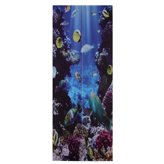2pcs Door Sticker Underwater World Pattern Frosted Texture Self Adhesive Waterproof 3D Door Poster for Home V1294-YM0523-3115220017711