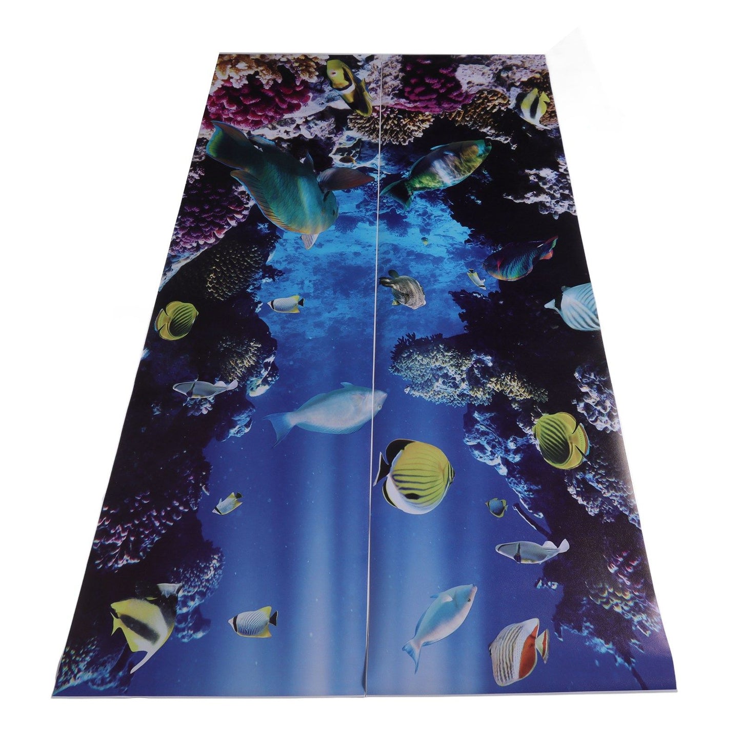 2pcs Door Sticker Underwater World Pattern Frosted Texture Self Adhesive Waterproof 3D Door Poster for Home V1294-YM0523-3115220017711