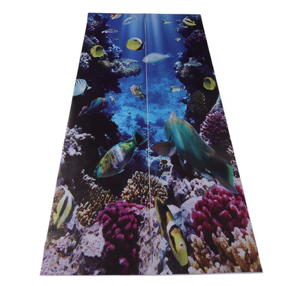 2pcs Door Sticker Underwater World Pattern Frosted Texture Self Adhesive Waterproof 3D Door Poster for Home V1294-YM0523-3115220017711