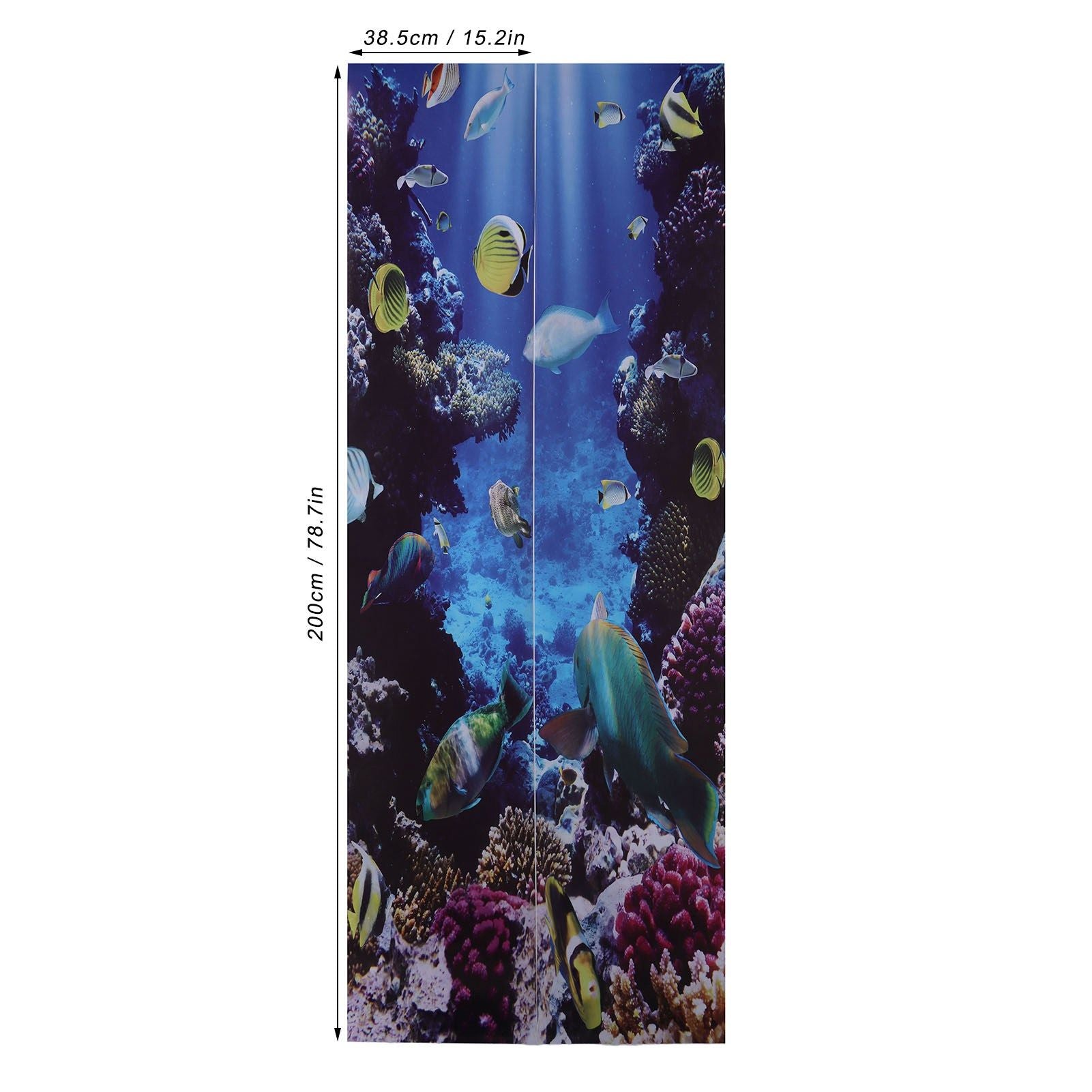 2pcs Door Sticker Underwater World Pattern Frosted Texture Self Adhesive Waterproof 3D Door Poster for Home V1294-YM0523-3115220017711