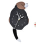 Wall Clock Self Adhesive Waterproof 3D Effect Silent Movement Dog Wall Clock with Tail for Window Living Room V1294-YM0523-3115220018211