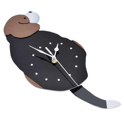Wall Clock Self Adhesive Waterproof 3D Effect Silent Movement Dog Wall Clock with Tail for Window Living Room V1294-YM0523-3115220018211