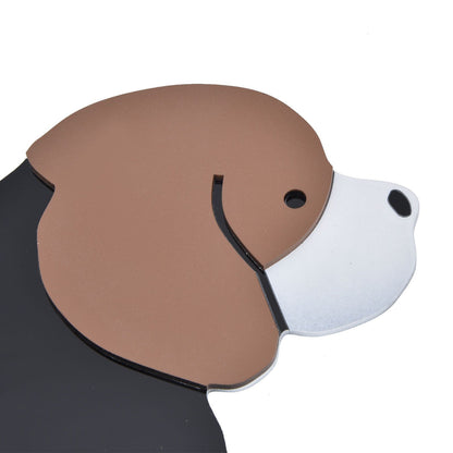 Wall Clock Self Adhesive Waterproof 3D Effect Silent Movement Dog Wall Clock with Tail for Window Living Room V1294-YM0523-3115220018211