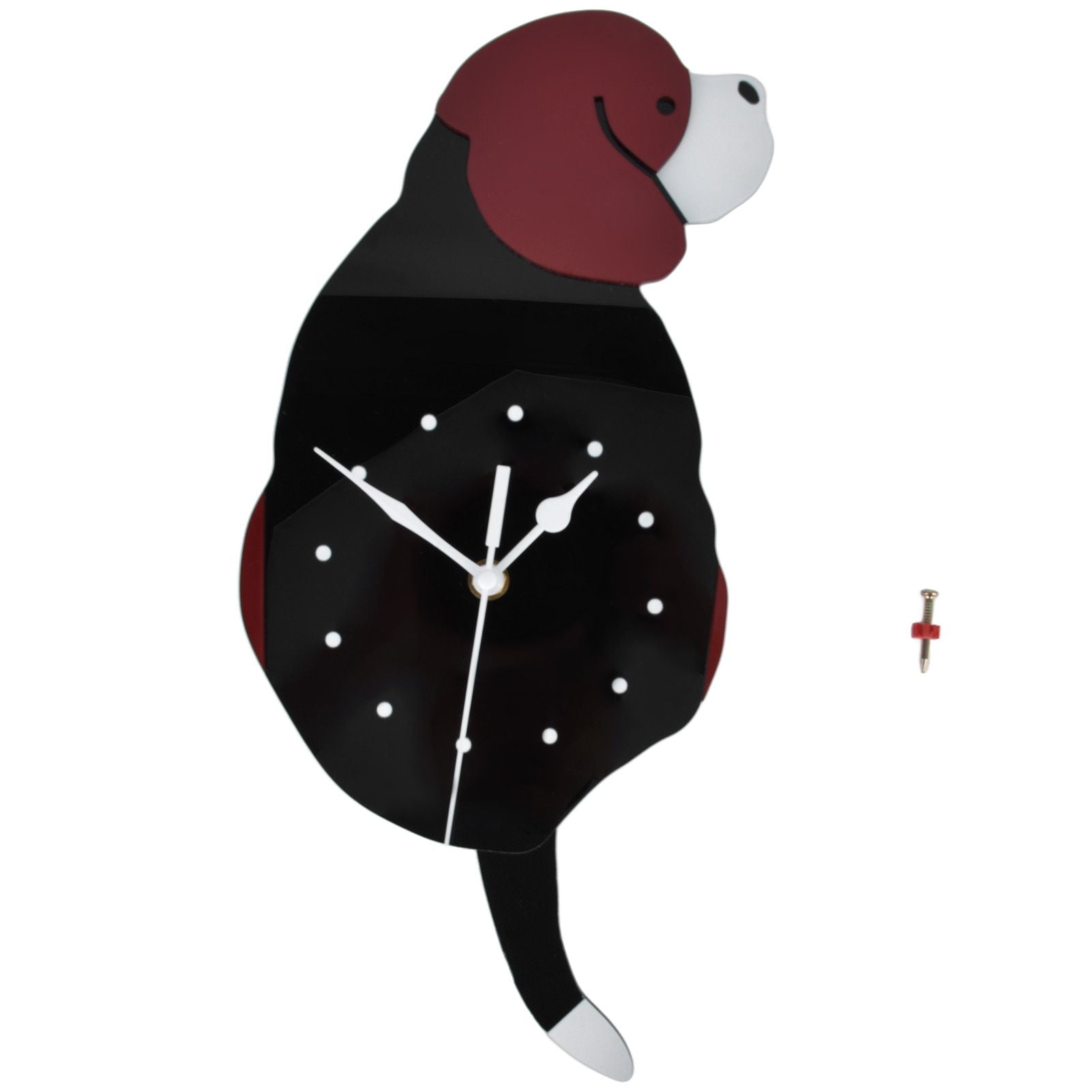 Wall Clock Swing Dog DIY Simple Fashion Silent Frameless Wall Clock With Swing Tail Home Office Decoration V1294-YM0523-3115220018611