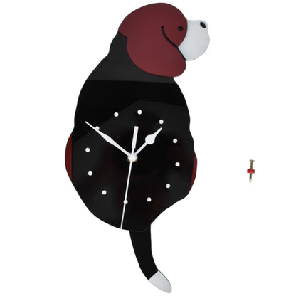 Wall Clock Swing Dog DIY Simple Fashion Silent Frameless Wall Clock With Swing Tail Home Office Decoration V1294-YM0523-3115220018611