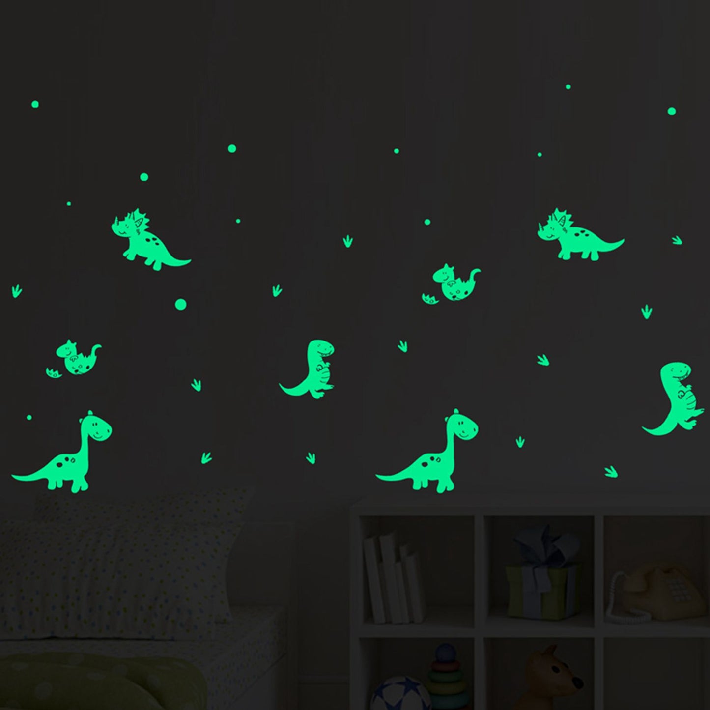 Luminous Wall Sticker Glowing Wall Decals DIY Wall Sticker Bedroom Decorative Sticker for HouseholdDinosaur V1294-YM0523-3115220018819
