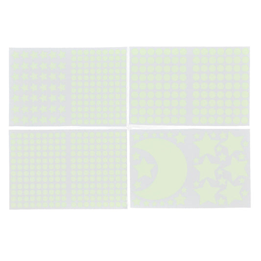 4Pcs Moon Star Wall Stickers Good Stickiness Warm Ambience Glowing Night Sky Sticker for Children's Room V1294-YM0523-3115220019011