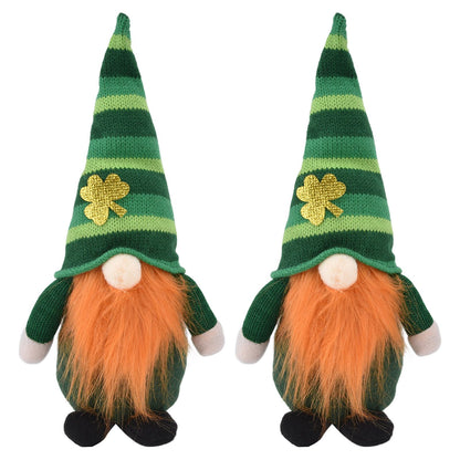 2pcs Gnomes Plush Representing Good Luck Expressing ST Patricks Day Feeling Irish Green Gnome Ornament for V1294-YM0523-3115220019711