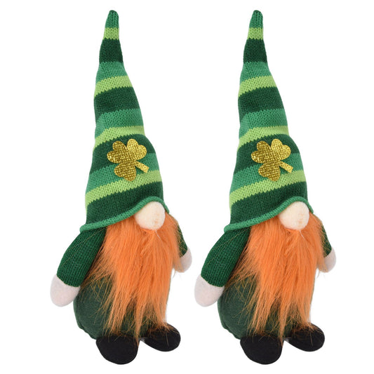 2pcs Gnomes Plush Representing Good Luck Expressing ST Patricks Day Feeling Irish Green Gnome Ornament for V1294-YM0523-3115220019711