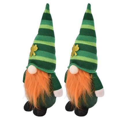2pcs Gnomes Plush Representing Good Luck Expressing ST Patricks Day Feeling Irish Green Gnome Ornament for V1294-YM0523-3115220019711