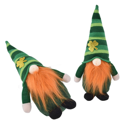 2pcs Gnomes Plush Representing Good Luck Expressing ST Patricks Day Feeling Irish Green Gnome Ornament for V1294-YM0523-3115220019711