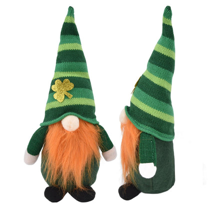 2pcs Gnomes Plush Representing Good Luck Expressing ST Patricks Day Feeling Irish Green Gnome Ornament for V1294-YM0523-3115220019711