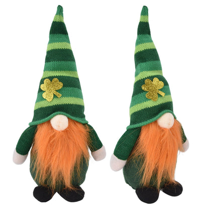 2pcs Gnomes Plush Representing Good Luck Expressing ST Patricks Day Feeling Irish Green Gnome Ornament for V1294-YM0523-3115220019711