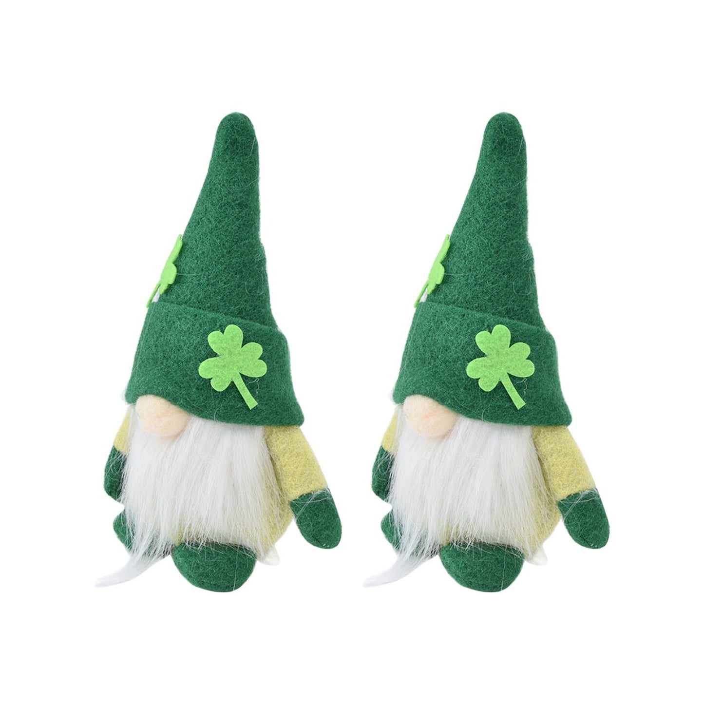 2pcs Gnomes Doll Handmade Cute Faceless Green Hat St. Patrick's Day Ornament Plush Dwarf Doll for Sofa Dining V1294-YM0523-3115220019811