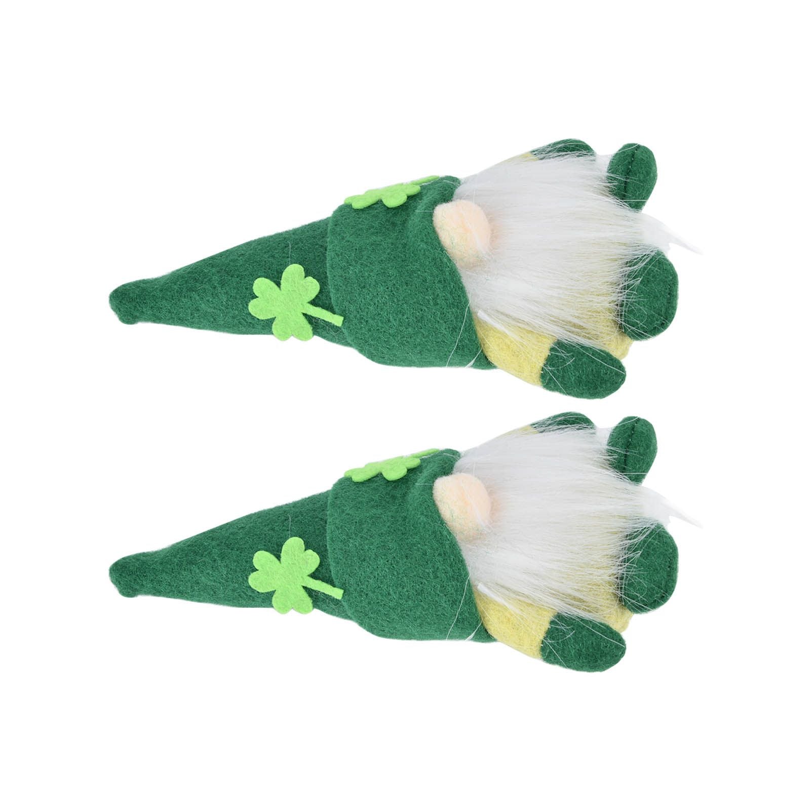 2pcs Gnomes Doll Handmade Cute Faceless Green Hat St. Patrick's Day Ornament Plush Dwarf Doll for Sofa Dining V1294-YM0523-3115220019811