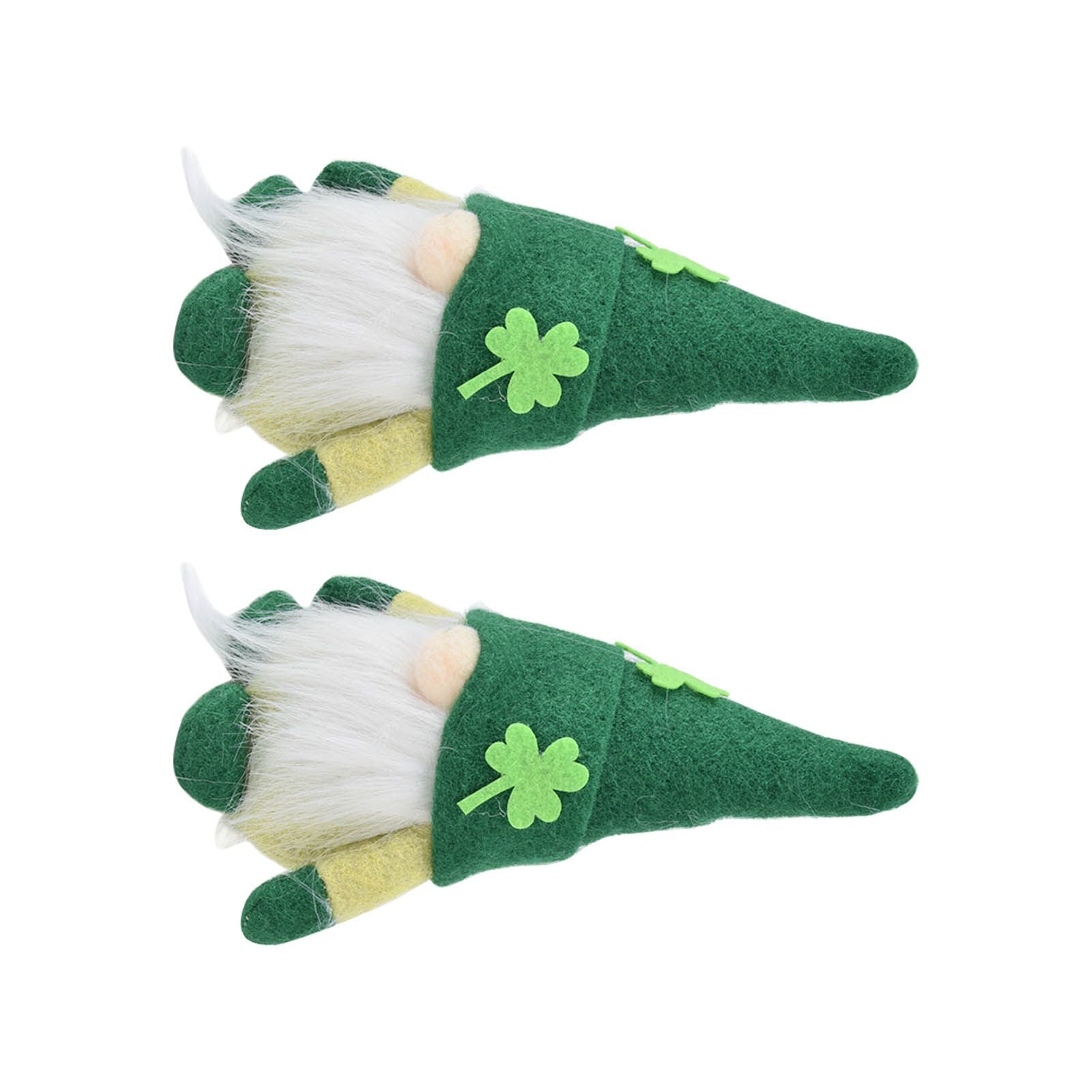 2pcs Gnomes Doll Handmade Cute Faceless Green Hat St. Patrick's Day Ornament Plush Dwarf Doll for Sofa Dining V1294-YM0523-3115220019811