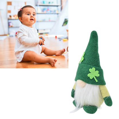 2pcs Gnomes Doll Handmade Cute Faceless Green Hat St. Patrick's Day Ornament Plush Dwarf Doll for Sofa Dining V1294-YM0523-3115220019811