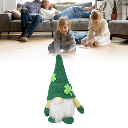 2pcs Gnomes Doll Handmade Cute Faceless Green Hat St. Patrick's Day Ornament Plush Dwarf Doll for Sofa Dining V1294-YM0523-3115220019811