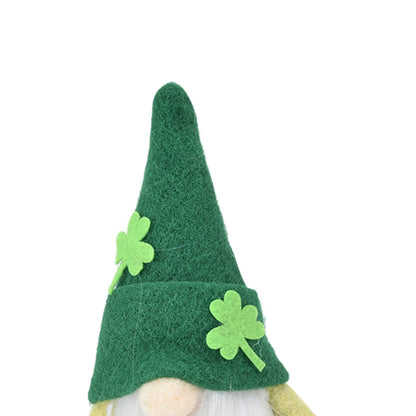 2pcs Gnomes Doll Handmade Cute Faceless Green Hat St. Patrick's Day Ornament Plush Dwarf Doll for Sofa Dining V1294-YM0523-3115220019811